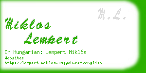 miklos lempert business card